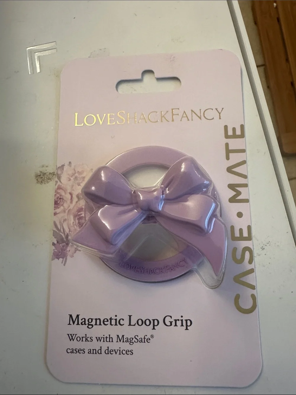 LoveShackFancy Lavender Bow Magnetic Loop Grip